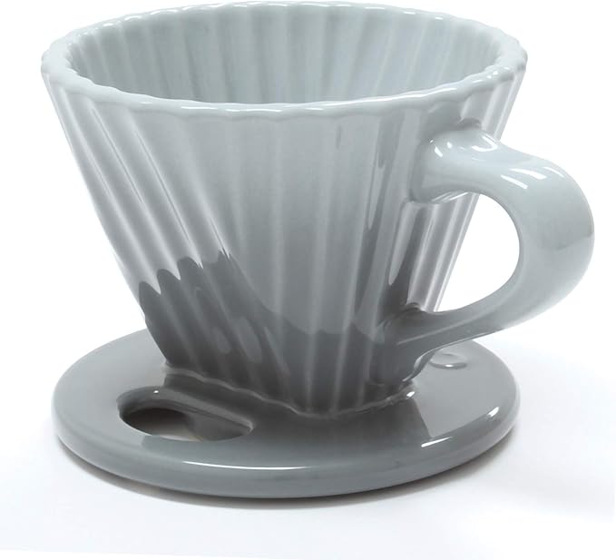 Chantal Lotus ceramic pour over coffee dripper 8 ounces Fade Grey
