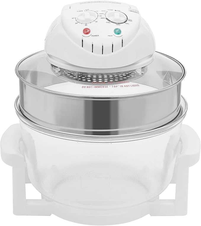 17L Glass Air Fryer 1400W Electric Turbo Convection Oven Roaster Tabletop Oil-Less Grill Roaster Baker with 360° Viewable Portable Glass Air Fryer 0℃-250℃/32℉-482℉ Temperature Range