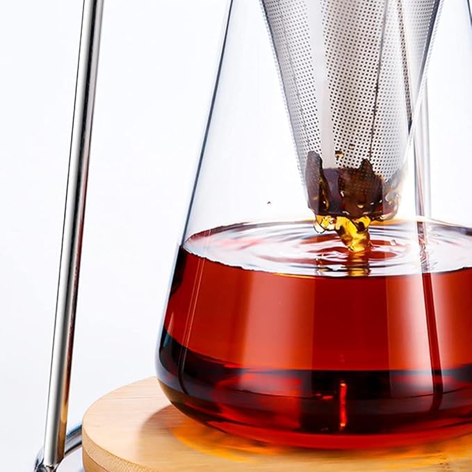 Habiba Iced Drip Coffee Maker Modern Cold Brew Coffee Maker Home Siphon Coffee Maker with Stainless Steel Filter Adjustable Water Flow Iced Tea Maker Reusable