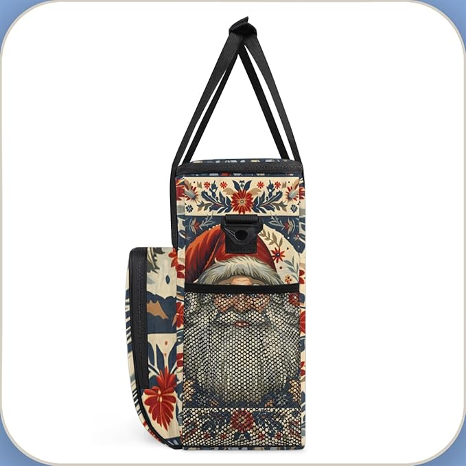 Cute Santa Claus Coffee Maker Carrying Bag Glowing Santa Claus Travel Storage Bag Compatible with K-Mini or K-Mini Plus Single Serve Coffee Brewer Carrying Case with Pockets &amp Shoulder Strap