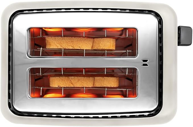 Livwell Matte 2-Slice Smart Touch Toaster with Color Screen Display - Kitchen Gifts - 6 Browning Levels Timer Countdown Adjustable Settings for Bagels Gluten-Free &amp Multigrain Bread (Matte Crea