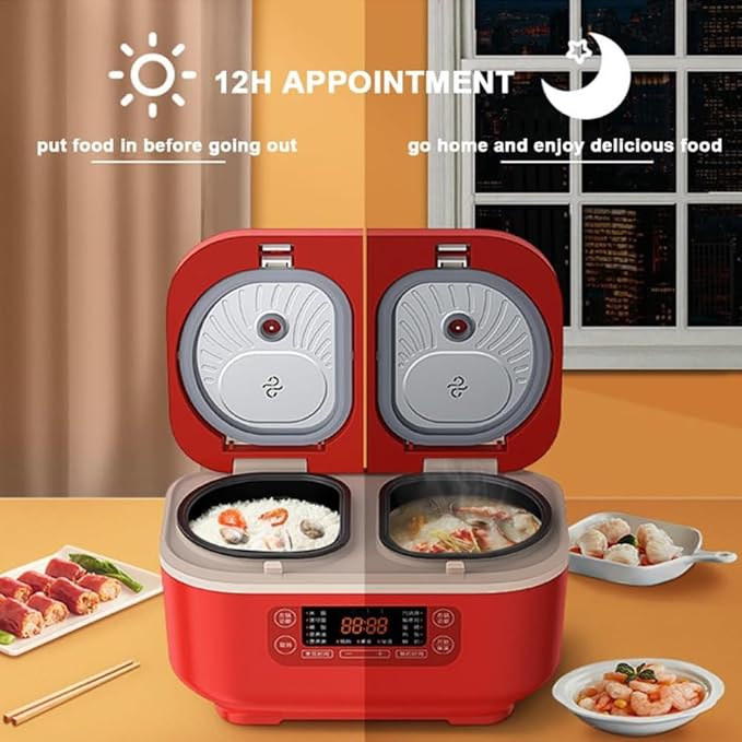 Professional Home Integrated Multi Function Rice Cooker Electric Double Inner Rice Cooker Intelligent Touch Screen Non Stick Integrated Rice Cooker 12H Appointment