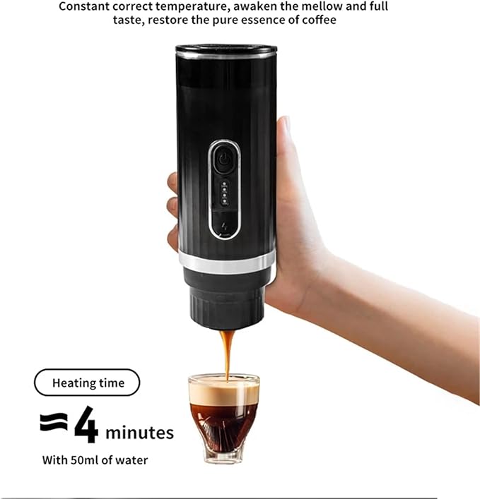 Portable Coffee Machine Wireless Portable Espresso Machine Coffee Pot Rechargeable Heating Espresso Extraction Coffee Maker for Travel Offifor Outdoor Travel Picnic