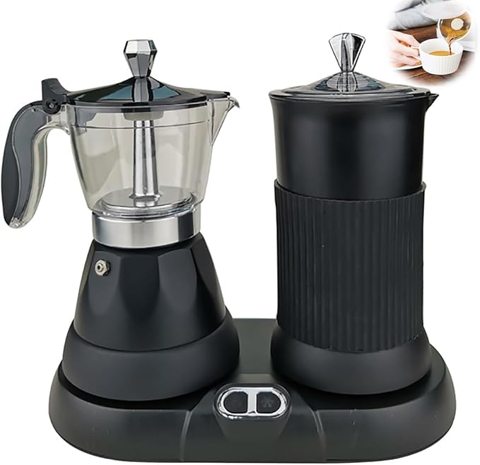 Electric Espresso Coffee Maker With Milk Frother And Steamer 11.8 Oz Household Mini Automatic Milk Foaming Machine 55~60°C Intelligent Temperature Control