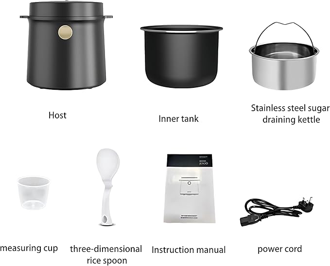 Low Sugar Rice Cooker 2L Rice Soup Separation Rice Cooker 9 Modes Delay Timer Keep Warm Non-Stick Surface