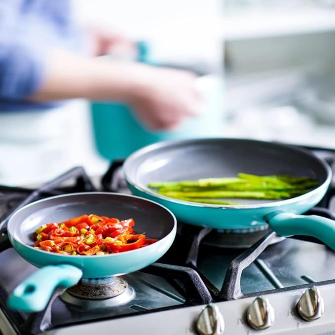 Diamond Ceramic Non-stick 13Pc Cookware Set Turquoise
