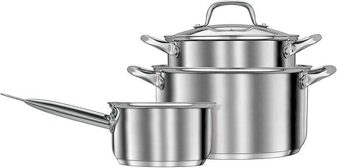 SML-MGK-14 Stainless Steel Cookware Set - Non-Stick Coating - Dishwasher Safe - Suitable for Any Hob - MGK-14