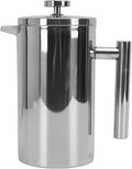 Focket French Press Coffee Maker Stainless Steel Double Wall Insulated Rustproof Dishwasher Safe Coffee Press U Shaped Spout Maker with for Home Office Camping (1000ml)