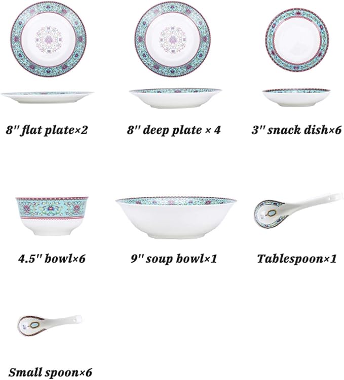 Ceramics Dinner Sets 26 Pieces Upscale Blue Dinnerware Set Box Porcelain Steak Plate Cereal Bowl and Soup Bowl for Wedding s
