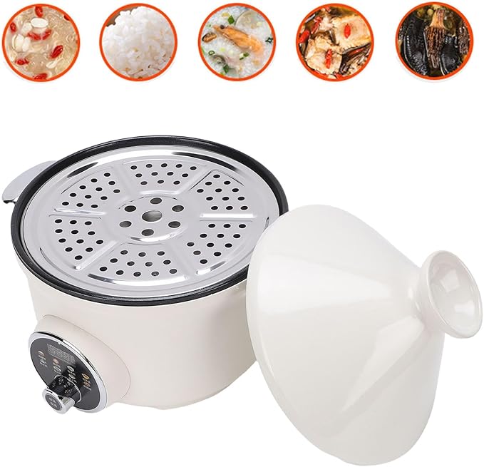 Yosoo 3.2L Capacity Rice Cooker with Steaming Basket Choose from Multiple Cooking Modes 800W Power Product Size Approx 31x26x26cm / 12.2x10.24x10.24in (US Plug 110V)
