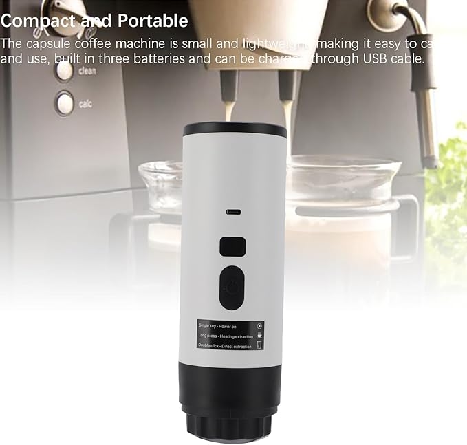 72W Portable Capsule Coffee Maker Automatic Cordless Small Electric Coffee Machine for Home Outdoor Travel Maker