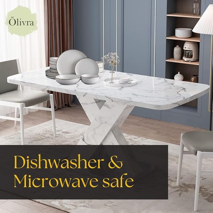 Ceramic Dinner Set 16 piece White Modern Tableware Collection with Plates and Bowls Everyday Dining Dish Set Microwave and Dishwasher Safe Serving for 4