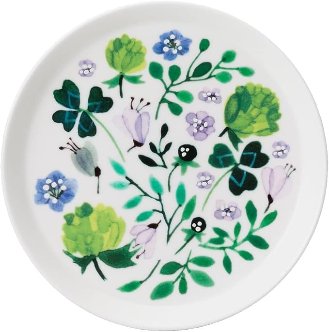 Narumi 96604-23163P Anna Emilia Plate Set 6.3 inches (16 cm) Green Set of 2 Patterns Cute Microwave Heater Dishwasher Safe Gift Box Included