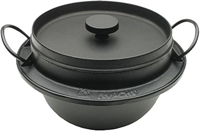 Iwachu 410-719 Japanese Cast Iron Gohan Nabe Rice Cooker Black