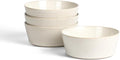 Stone Lain Claire 4-Piece Bowl Set Stoneware Bowls Dishwasher and Microwave Safe Dish Set for 4 White