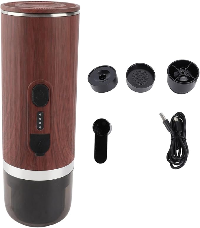 Yinhing Portable Coffee Maker with 20Bar Extraction Self Heating Function Premium 304 Stainless Steel 7500mAh Rechargeable Battery Cordless Electric Travel Coffee Maker for Freshly Brewed