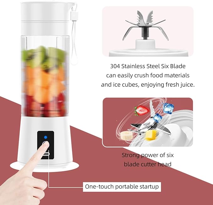 Ejoyous Portable Blender for Shakes and Smoothies Personal Blender Single Serve Travel Fruit Juicer Mixer Cup Small Electric Individual Mini Blender with Rechargeable Battery for Juice