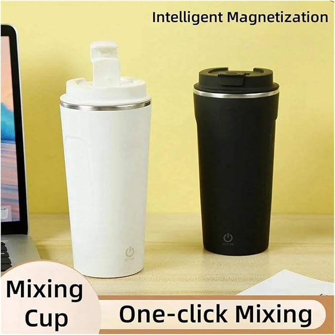 Self Stirring Coffee Mug Automatic Stirring Magnetic Mug Stainless Steel Coffee Mixing Cup Blender USB Charging Smart Mixer MugElectric Stirring Cup(Black)