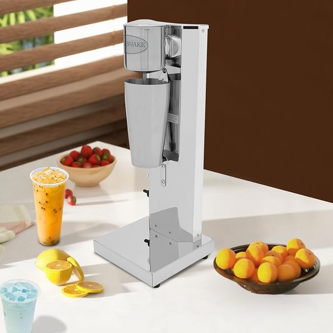 Electric Milkshake Maker 180W Commercial Milkshake Machine with 22 Oz Stainless Steel Cup &amp Non-Slip Feet 2-Speed Household Electric Blender for Milk Tea Stores