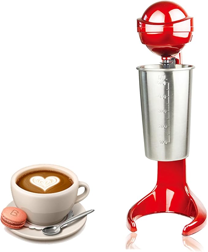 Milkshake Maker Machine Electric Milkshake Blender Maker Commercial Stainless Steel Milk Shaking Machine Single Head Milk Shaker Electric Drink Mixer for Home Bars Milkshakes Coffee(Style 9 Red)