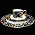 Dinnerware Sets - Luxury Dishes Service Set Ceramic Tableware Set Phnom Penh Dark Green Blue with Handle Multi-Size Plate Bowl Dish Household Kitchen SuppliesD