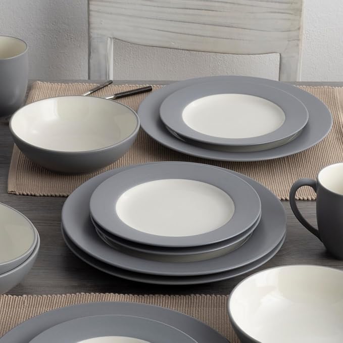 Noritake Colorwave Slate 16-Piece Rim Dinnerware Set Service For 4