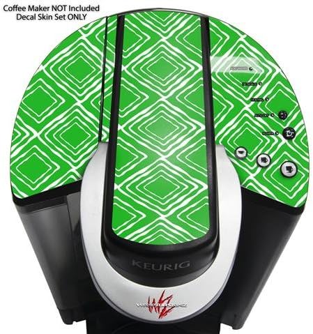 Decal Style Vinyl Skin compatible with Keurig K40 Elite Coffee Makers Wavey Green (COFFEE MAKER NOT INCLUDED)