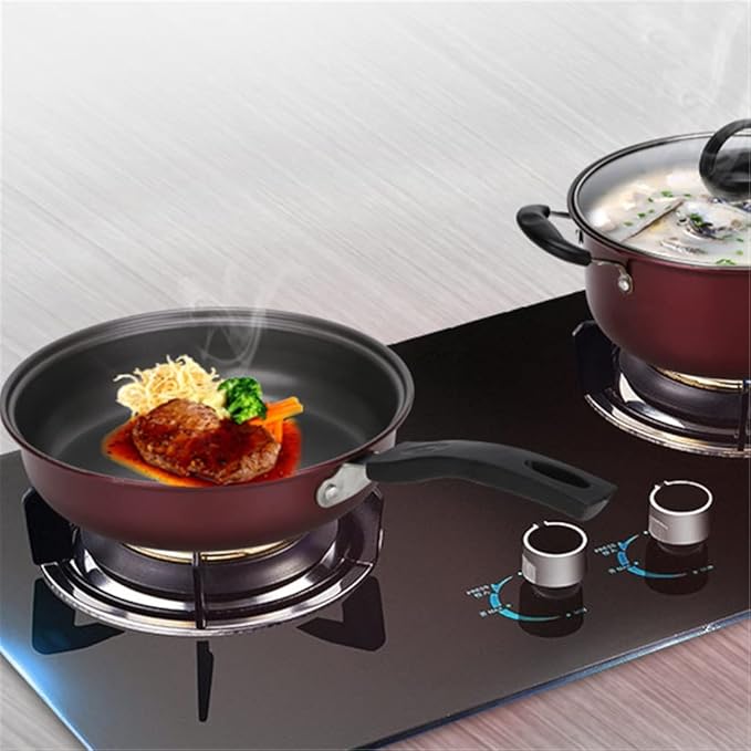 3Pcs Kitchen Cookware Set Non-Stick Cookware Frying Pan Cooking Pot &amp Pan Saucepan with Glass Lid Home