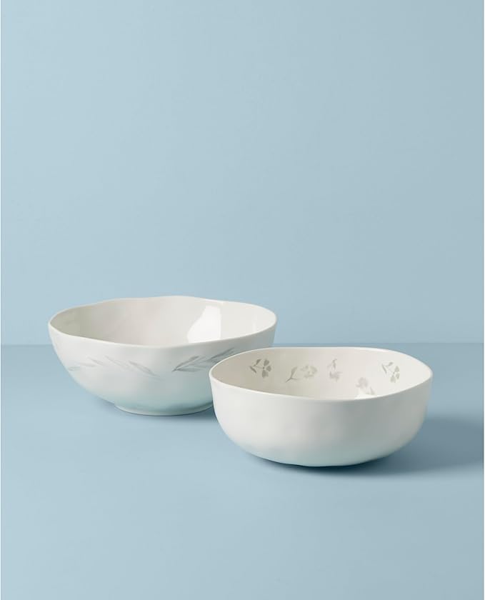 Lenox Oyster Bay 2-Piece Nesting Serving Bowls 5.50 LB White