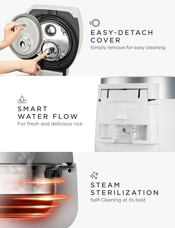 CUCKOO Twin Pressure Rice Cooker 10-Cup Uncooked / 20-Cup Cooked with Induction Heating Technology 20 Menu Modes with Voice Guide Large Rice Maker Multi-Cooker &amp Pressure Cooker (CRP-LHTR1009FW)