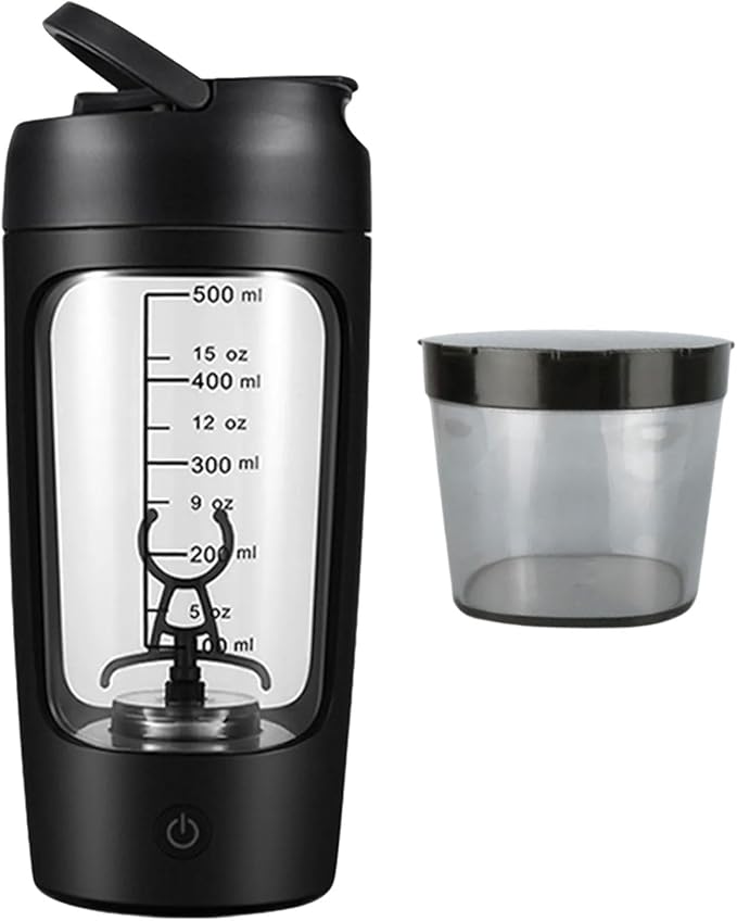 Electric Shaker Bottle 650ml Rechargeable Powerful With Powder Compartment For Smooth Protein Shakes Storage