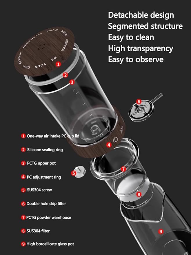 15OZ Cold Brew Coffee Maker Slow Drip Iced Coffee Brewer Glass Adjustable Dripe Flow Control Pour Over Coffee Maker for Household Coffee Bar (white)