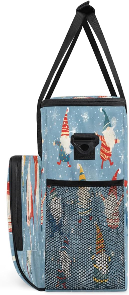 Christmas (708) Coffee Maker Carring Bag Travel Carrying Storage Tote Bag Compatible with Keurig K-Mini or K-Mini Plus Portable Single Serve Coffee Brewer Case with Pockets for K-cup Pods