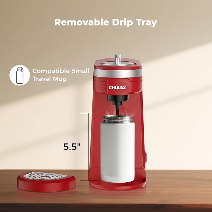CHULUX Mini Coffee Maker for K Capsule Single Serve Coffee Maker for One Cup Americano Lightweight Pod Coffee Machine Red
