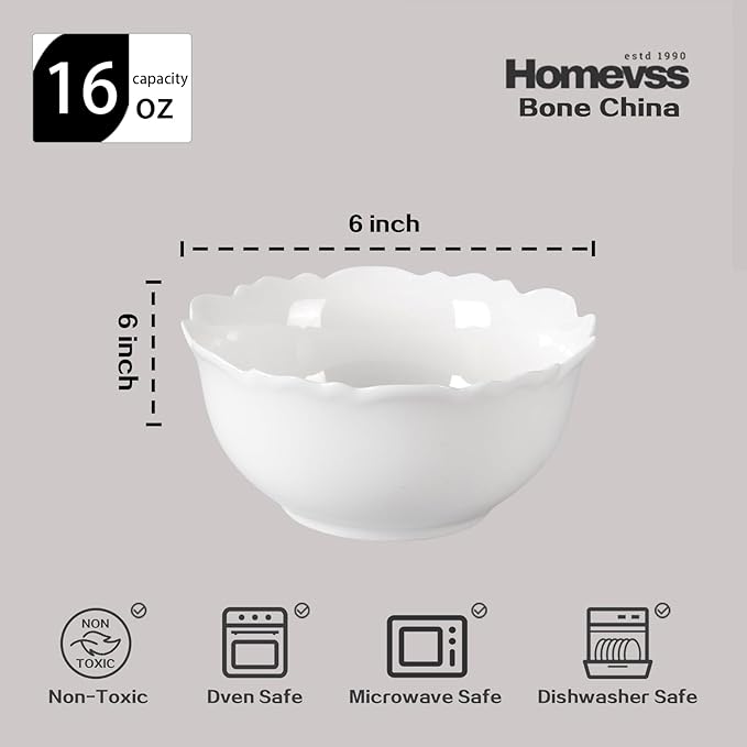 HomeVss New Bone China Dinnerware Set Embossed Winds Service for 4-20pc Set