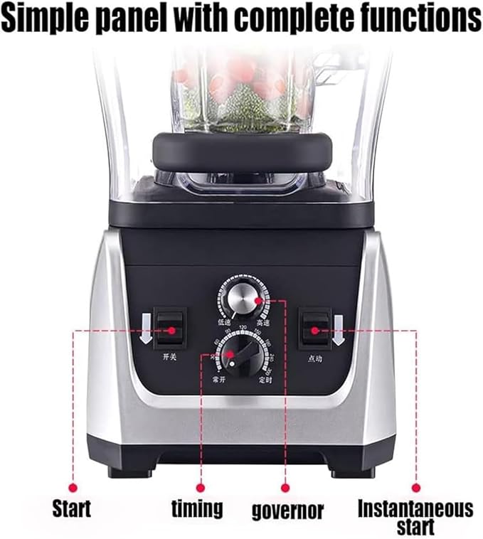Commercial Shaved Ice Machine1800W Professional Electric Blender1.8L Multifunctional Stand Smoothie Maker with Mute HoodSpeed Adjustable and Timing Regulationfor Party Activities(Button type)