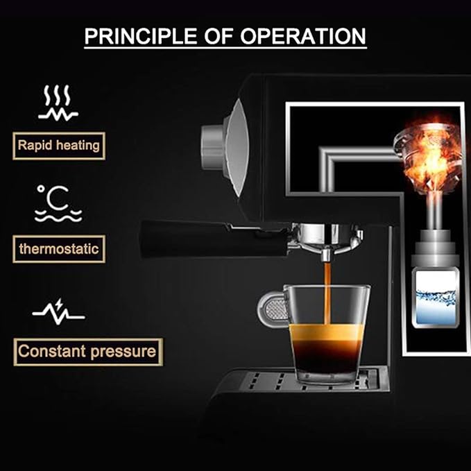 Electric Coffee Maker 1.6L with Fast Foam Frother - 850W Kitchen Appliance for Lovers