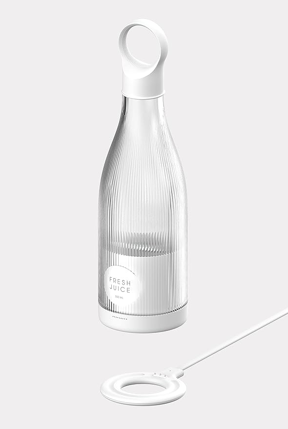 Portable BlenderMultifunctional Mini Personal Blender with USB RechargeableMini Blender Travel Bottle for Home Office Travel Juice Stirringfor Baby Food Travel Office Gym (Off white)