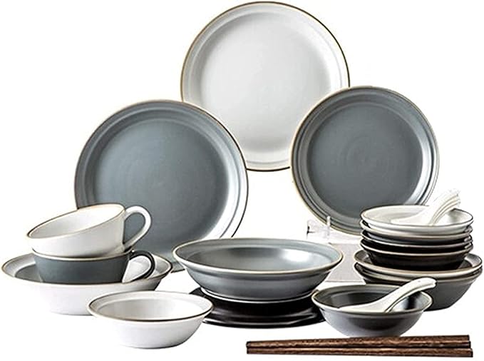 GaRcan Dinner Plate Luxurious Dinner Set for Party or Wgifts 32 Pieces -Ceramic Dinnerware Set Classic Dinnerware Set Service for 6 Include Plates/Salad Plates/Bowls Set Modern Dinnerware Set
