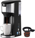 Single Serve Coffee Maker K Cup and Ground Coffee Brewer 14 oz Personal Coffee Maker with 24 oz Water Reservoir Auto-Shutoff Compact Small Coffee Machine for Home &amp Office