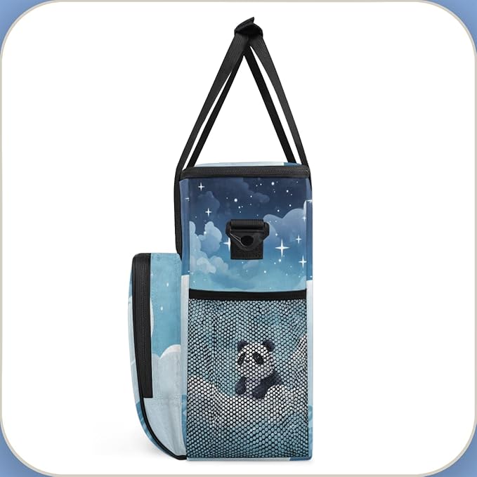 Panda on Cloud Coffee Maker Carrying Bag Portable Travel Storage Tote Bag Compatible with K-Mini or K-Mini Plus Single Serve Coffee Brewer Carrying Case with Multiple Pockets &amp Shoulder Strap
