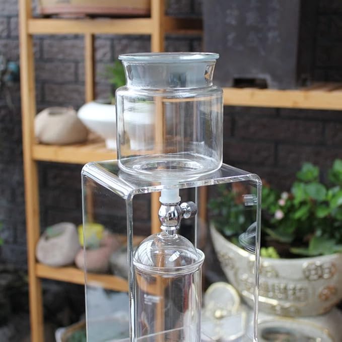 Habiba Iced Drip Coffee Maker Creative Cold Brew Coffee Maker Adjust Water Flow Iced Coffee Maker Multifunctional Siphon Coffee Maker with Metal Filter Reusable