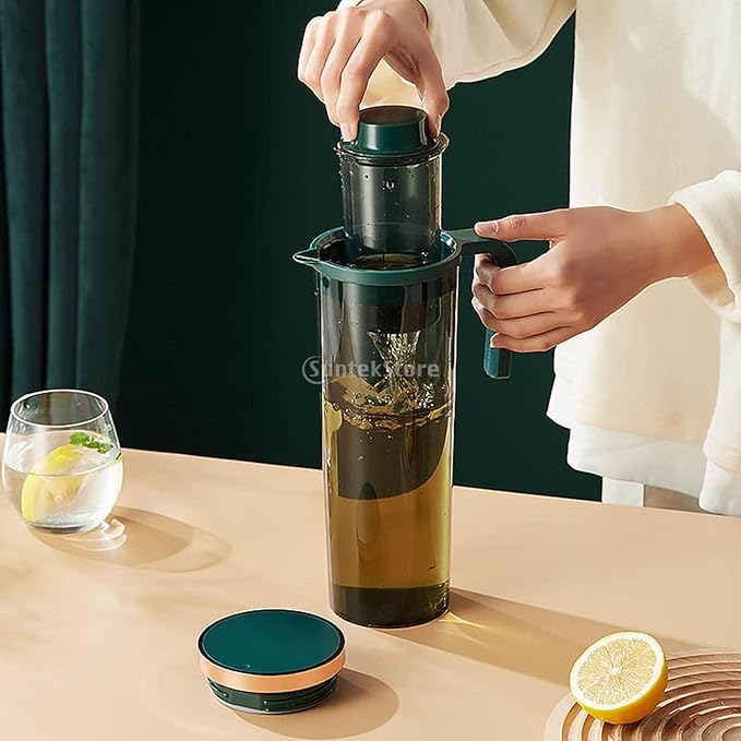 Coffee Makers Ice Drip Coffee Pot Silicone Base Coffee Cold Extraction Pot for Kitchen Bar Cold Brew Coffee Maker Juice Tea Filter Glass Pot Gray