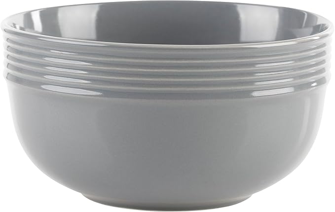 Stoneware Dinnerware Set. Dishes for 4. Plates and Bowls Set. Microwave Safe. Platos de Cocina. Kitchen Plates. Gray Dish