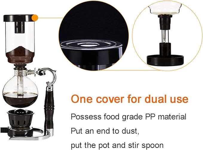 Siphon Glass Pot Syphon Coffee MakerHand Siphon Coffee Maker PotVacuum Coffee Brewer Tea Siphon PotCoffee Machine Filter 2-5 Cup5
