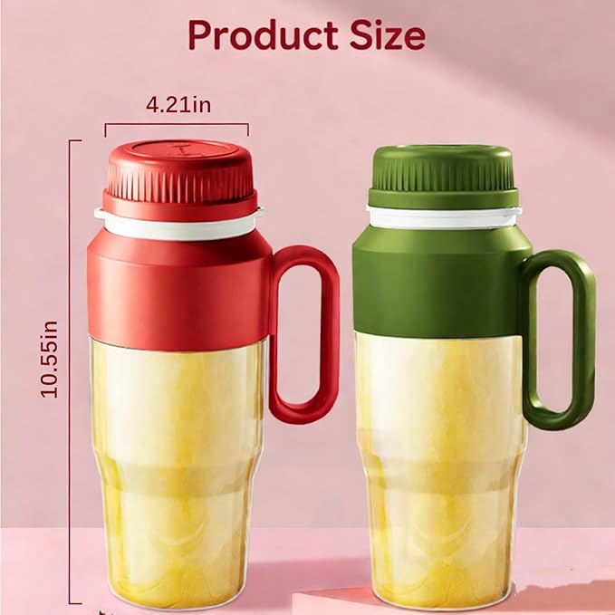 Portable Blender for Smoothies – Personal Blender &amp Juicer with 38-Blade Stainless Steel USB Rechargeable Cordless for Home/Office/Gym (red)