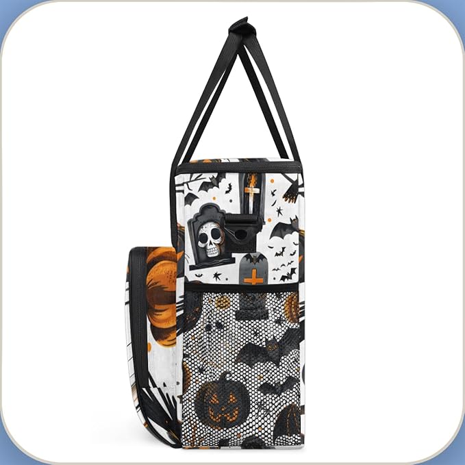Magical Pumpkin Coffee Maker Carrying Bag Gothic Pumpkin Travel Storage Bag Compatible with K-Mini or K-Mini Plus Single Serve Coffee Brewer Carrying Case with Multiple Pockets &amp Shoulder Strap