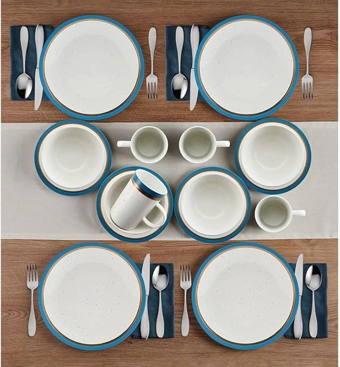 16-Piece Dinnerware Set Round Tableware Set pf Plates Dinner Sets Dish Plate Ceramic Dishes to Eat Food