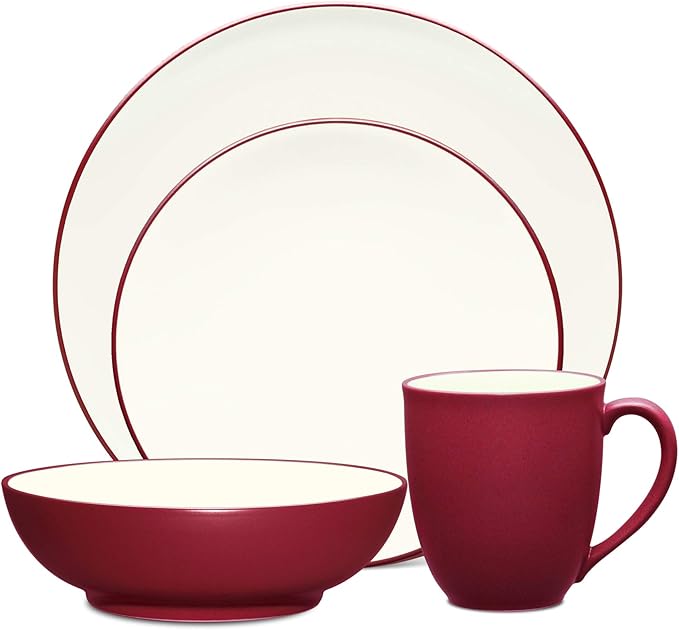 Noritake Colorwave Raspberry 4-Piece Coupe Place Setting Service for 1