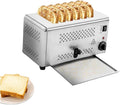 Toaster 6 Slice 1650W Stainless Steel Toaster with Removable Tray and 1-5 Min Timer 3 Baking Modes Bread Baking Machine for Home Restaurant Bakery Silver 110V Easy to Clean